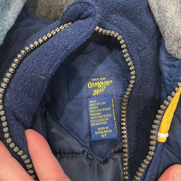Oshkosh yellow blue toddler jacket 3t - Picture 3 of 6